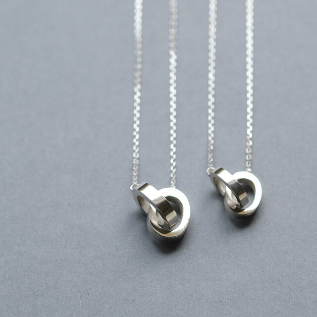 2コset) ダブル リング ペア ネックレス シルバー925 | iichi 日々の