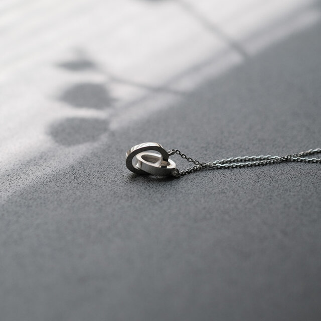 2コset) ダブル リング ペア ネックレス シルバー925 | iichi 日々の