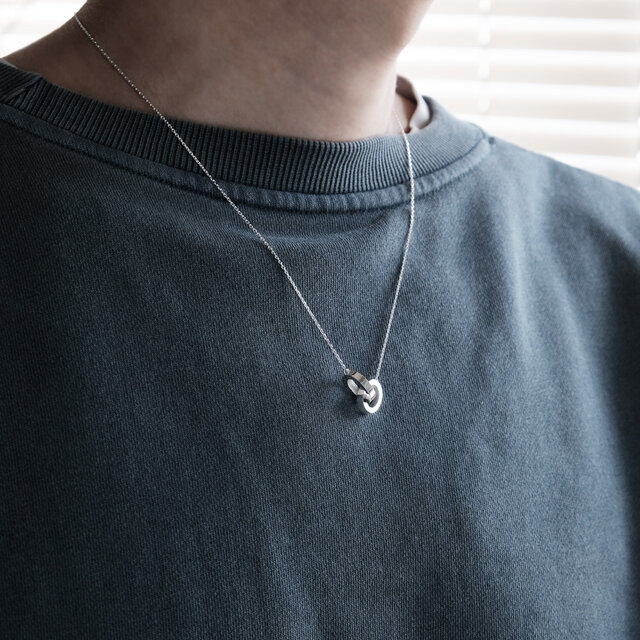 2コset) ダブル リング ペア ネックレス シルバー925 | iichi 日々の