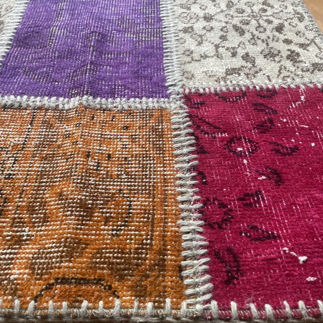 sale】 71×120 パッチワーク 手縫い レア オーバーダイ トルコ