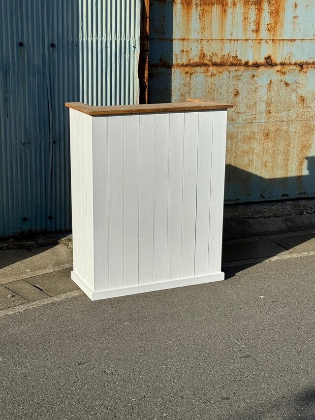 色・サイズ変更可能】横幅90cm 受付 木製 レジカウンター 店舗什器 白