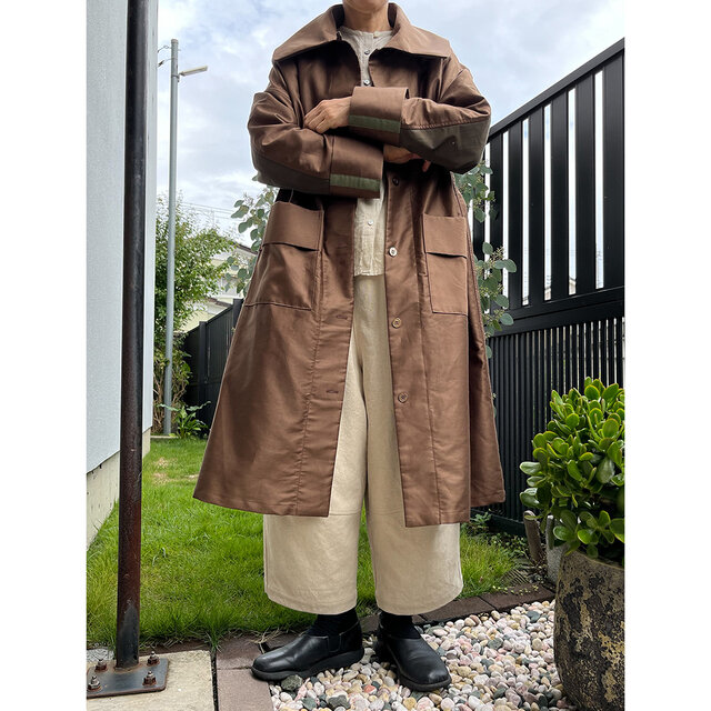 honakana ビッグステンカラーコート -ブラウン- | iichi 日々の暮らし