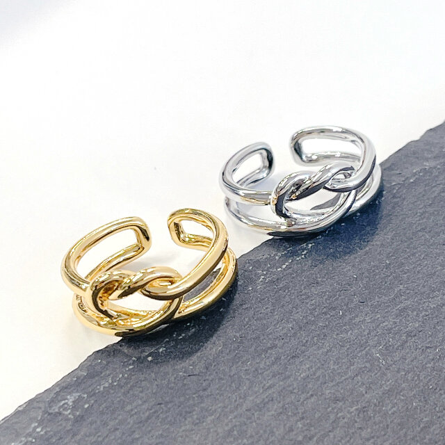 付けっぱなしOK！ハートノットデザイン サージカルステンレス シルバー