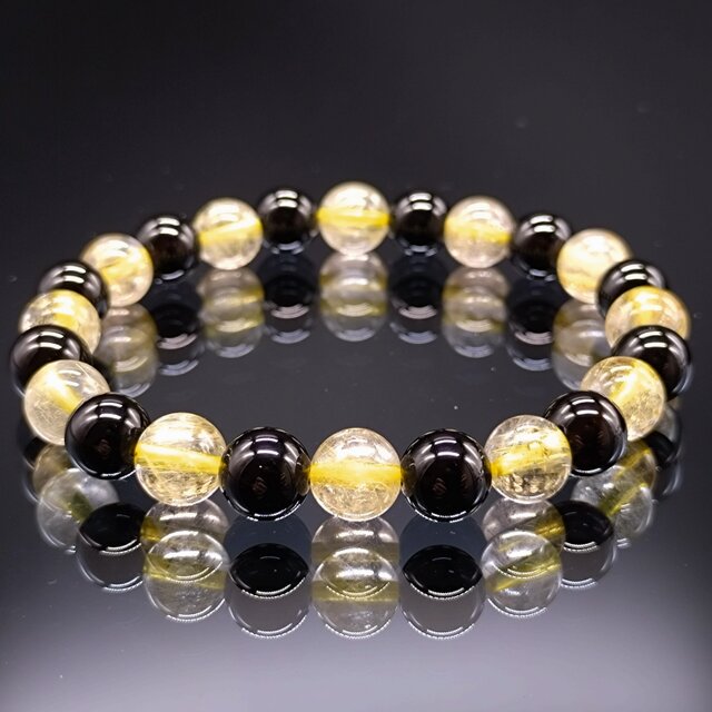 超絶レア大玉18㎜！最強0.1%以下確率モリオンルチルブレスレット 超絶