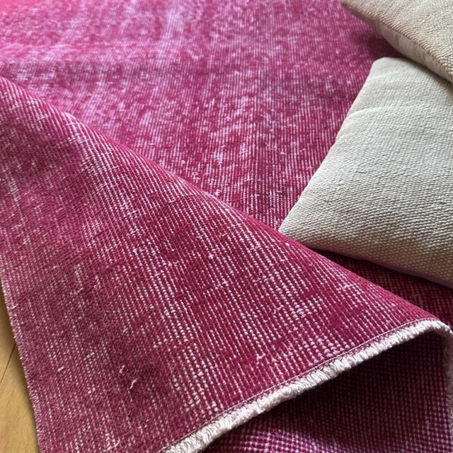 レア106×205ビビッドピンクオーバーダイ ワンカラー トルコ