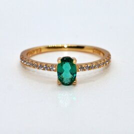 天然石＊エメラルド 指輪＊14号 SV | iichi 日々の暮らしを心地よく