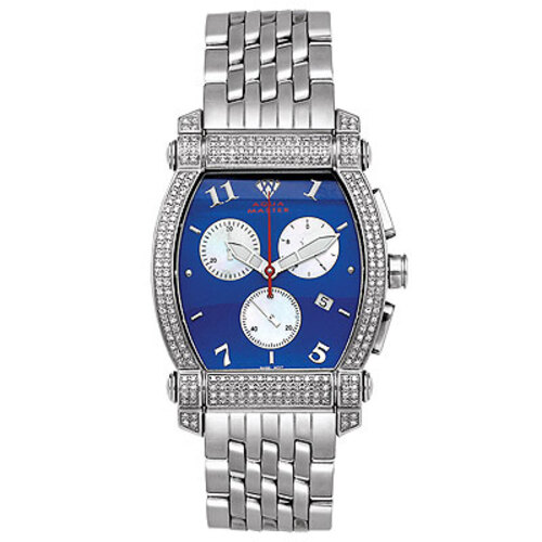 Aqua Master Unisex Real Diamond Watch 2.50ct Blue Dial 963742