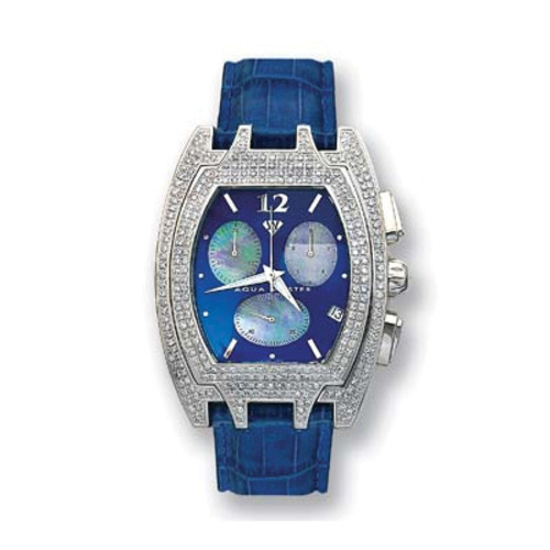 Aqua Master Iced Out Men's Diamond Watch 3.50ct Blue 963962