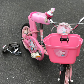 商談中】子供自転車ブリジストン14インチキティちゃん女の子ピンク補助