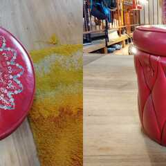 昭和レトロ みゆきスツール ドレッサースツール 丸椅子/MJ-0728 2F