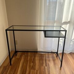 IKEA デスク VITTSJÖ ヴィットショー 黒 ガラス (駿河康太郎) 新今宮の