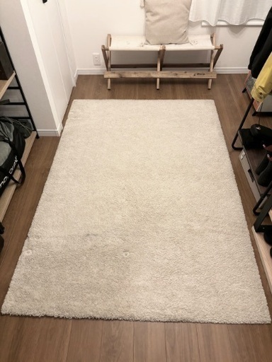 STOENSE ストエンセ ラグ パイル短, オフホワイト, 133x195 cm (あさか