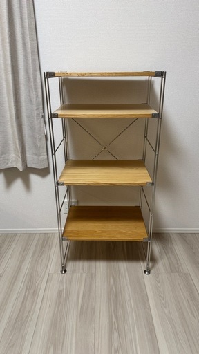 無印良品 ステンレスユニットシェルフ オーク材 棚 58 × 120cm セット