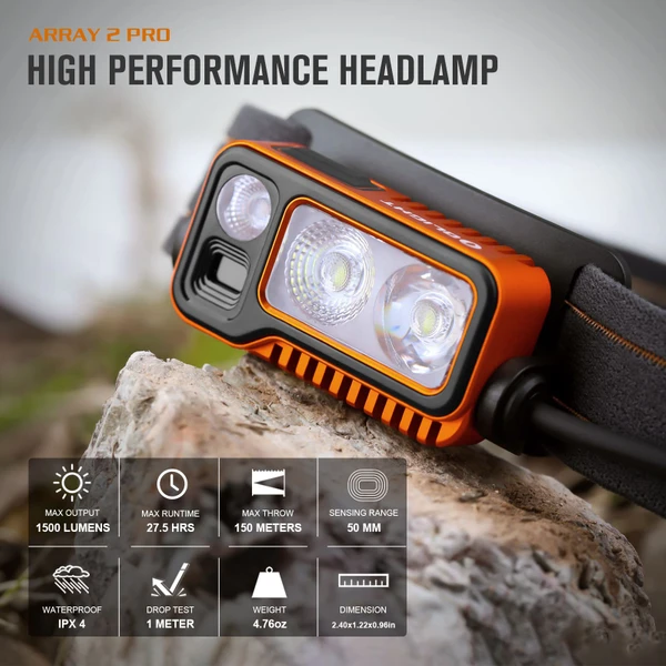 Olight Array 2 Pro Headlamp | Rechargeable Head lamp - Olight