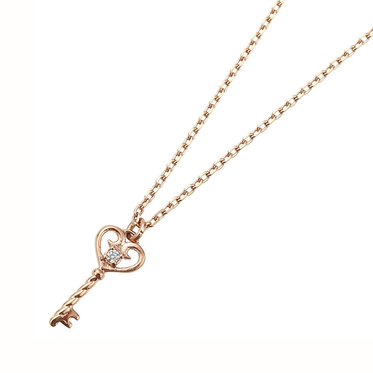 繊細な造りが美しいキーモチーフネックレス 鍵 アズキチェーン[品番