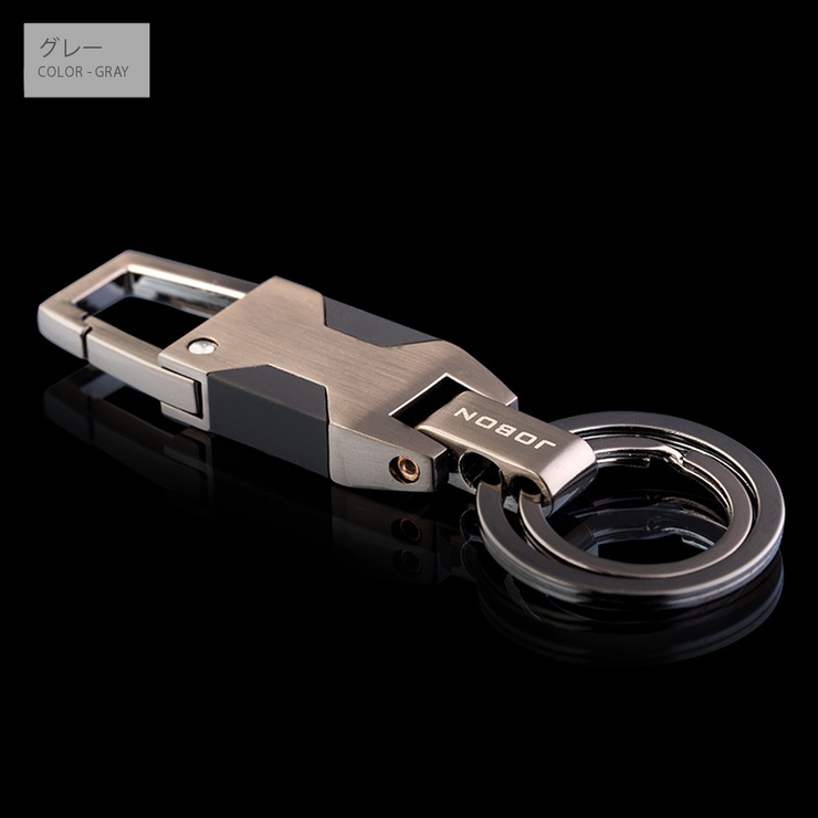 カラビナ付き ダブルリング キーホルダー[品番：RSCM0000730