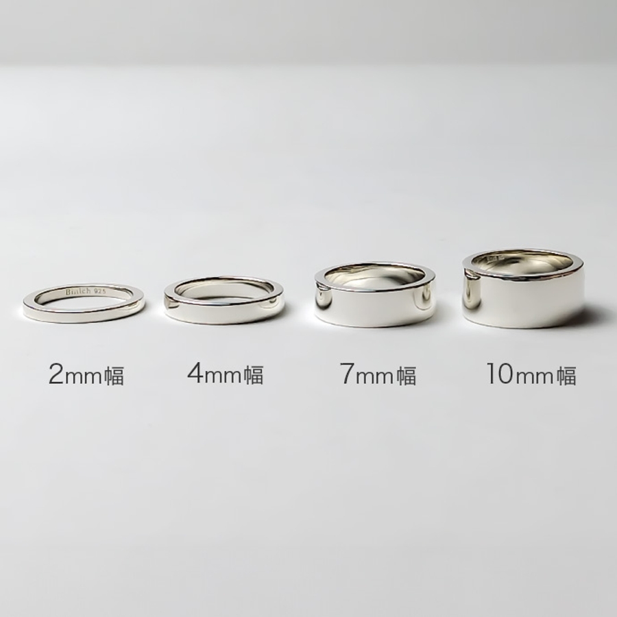 4mm幅シンプル平打ちリングシルバー925アクセサリー指輪Binichビニッチ