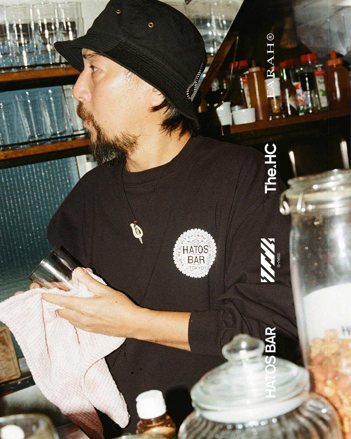 is-ness、The Hermit Club、FARAHの3者がHATOSBARのために製作した