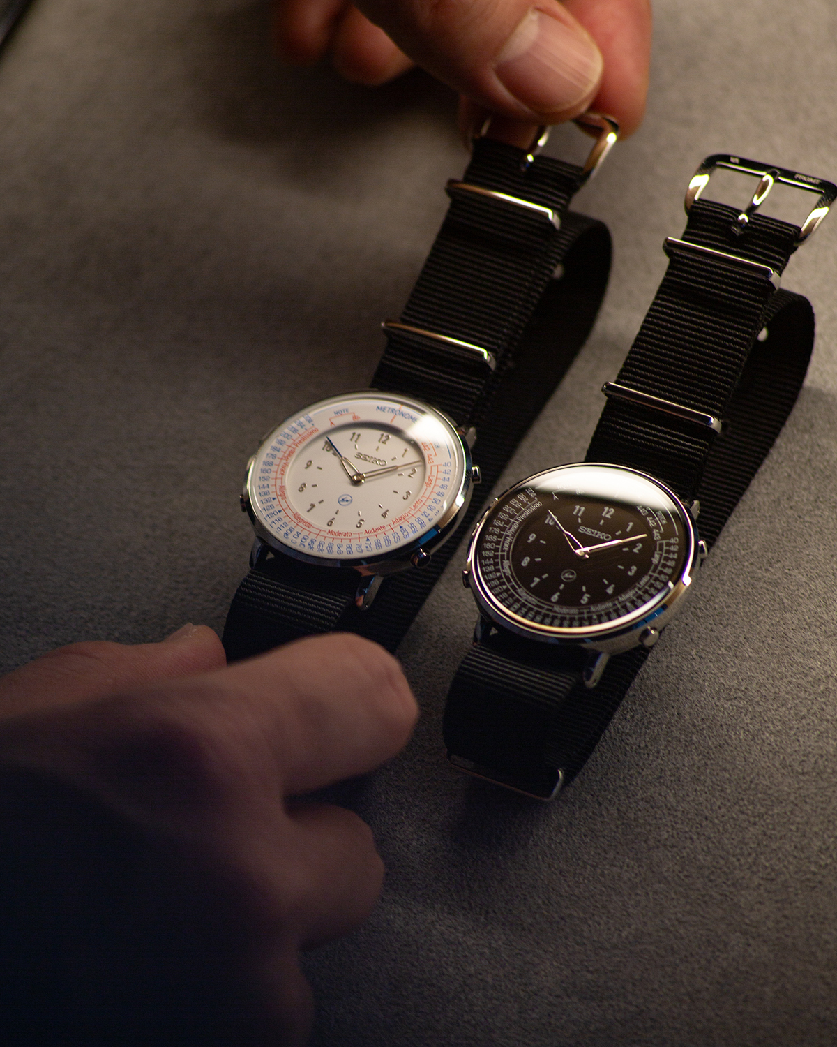 SEIKO、fragment design、V.A.の3者によるメトロノームウオッチ