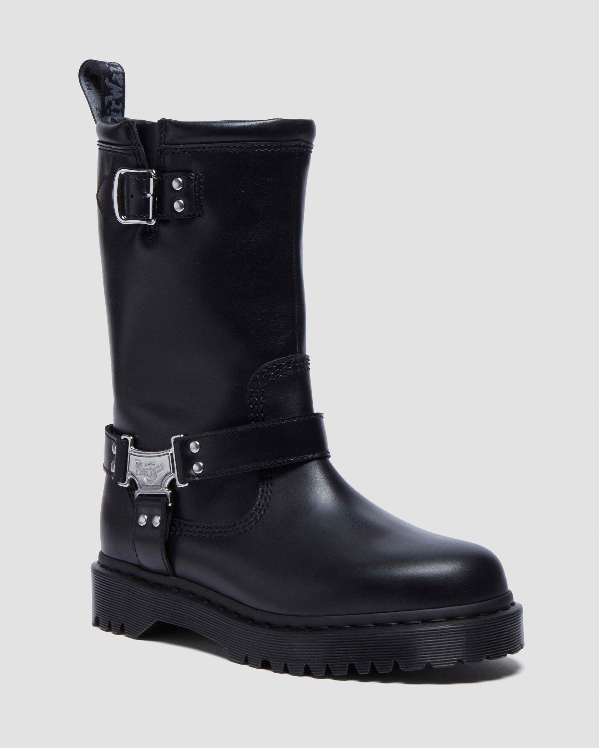 1B60 Bex Pisa Leather Knee High Boots in Black | Dr. Martens