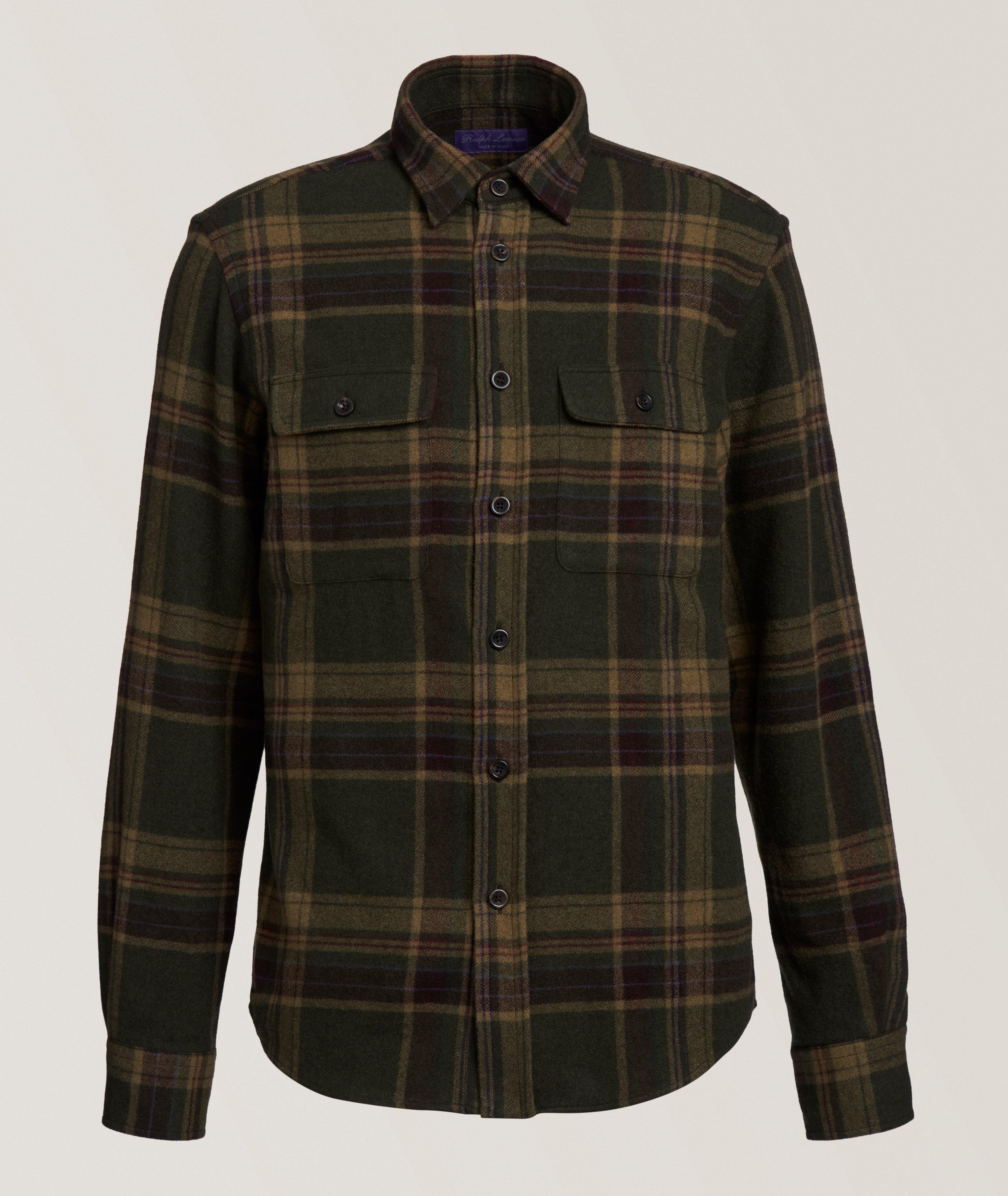 Ralph Lauren Purple Label Cooper Plaid Cashmere Flannel Shirt