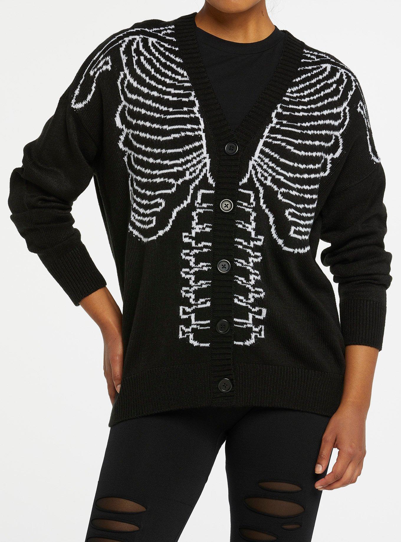 Skeleton Rib Cage Girls Cardigan | Hot Topic