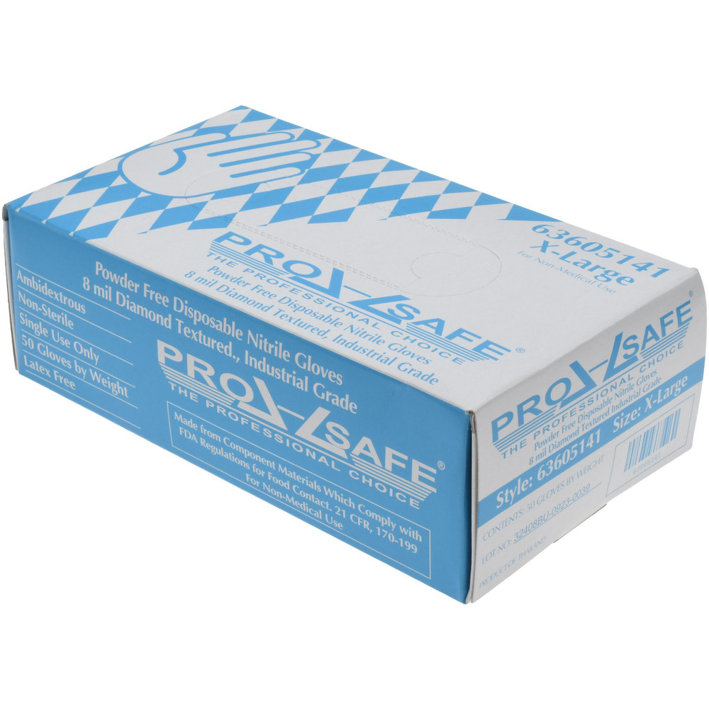 PRO-SAFE - Disposable Glove: Size Small, 8.0 mil, Nitrile, General
