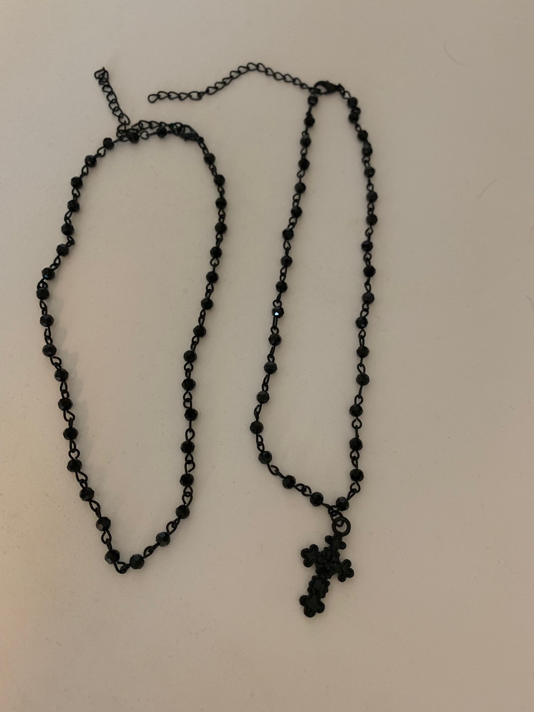 ブラック十字架ダブルビーズネックレス | ファッション通販サイト NUGU