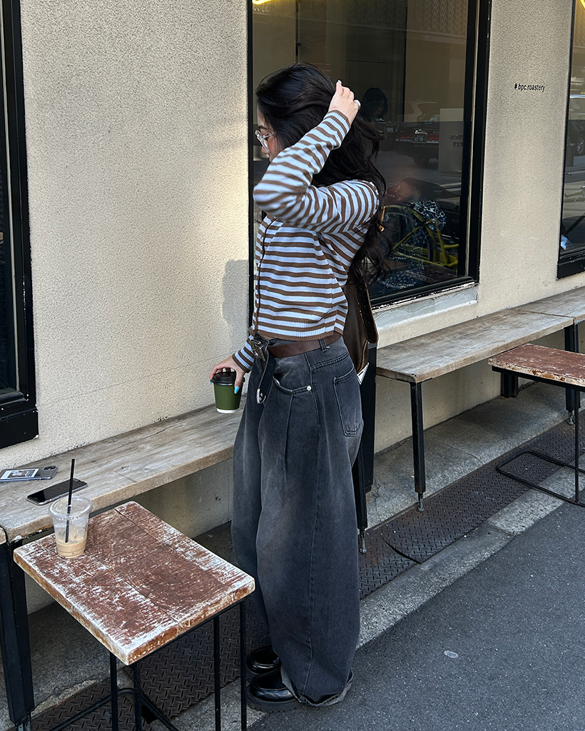 バイカラーボーダーカーディガン | ファッション通販サイト NUGU