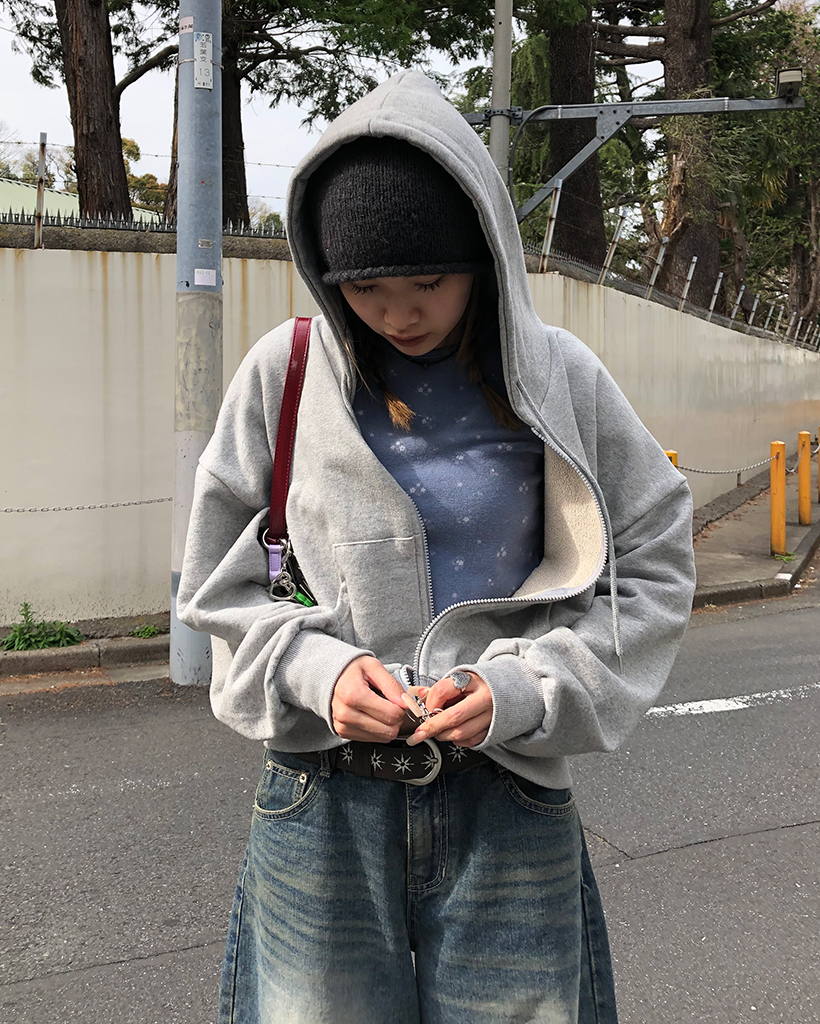 クロップドダブルジップパーカー | ファッション通販サイト NUGU