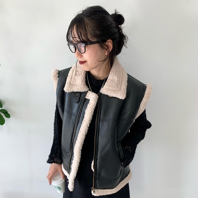 5315 リアルムートンベスト ファー裏地付き 5315 リアルムートン