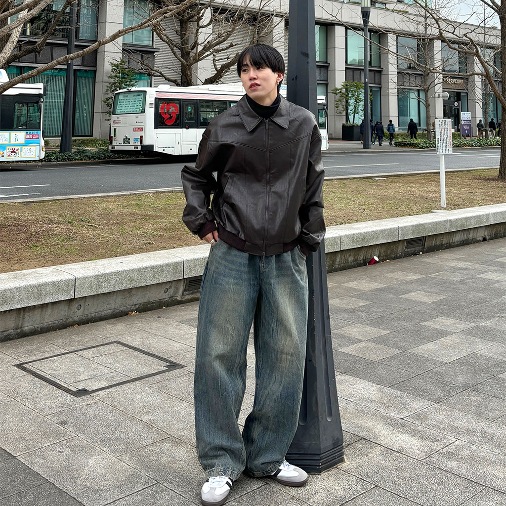 ユニセックス）ラインレザージャケット | ファッション通販サイト NUGU