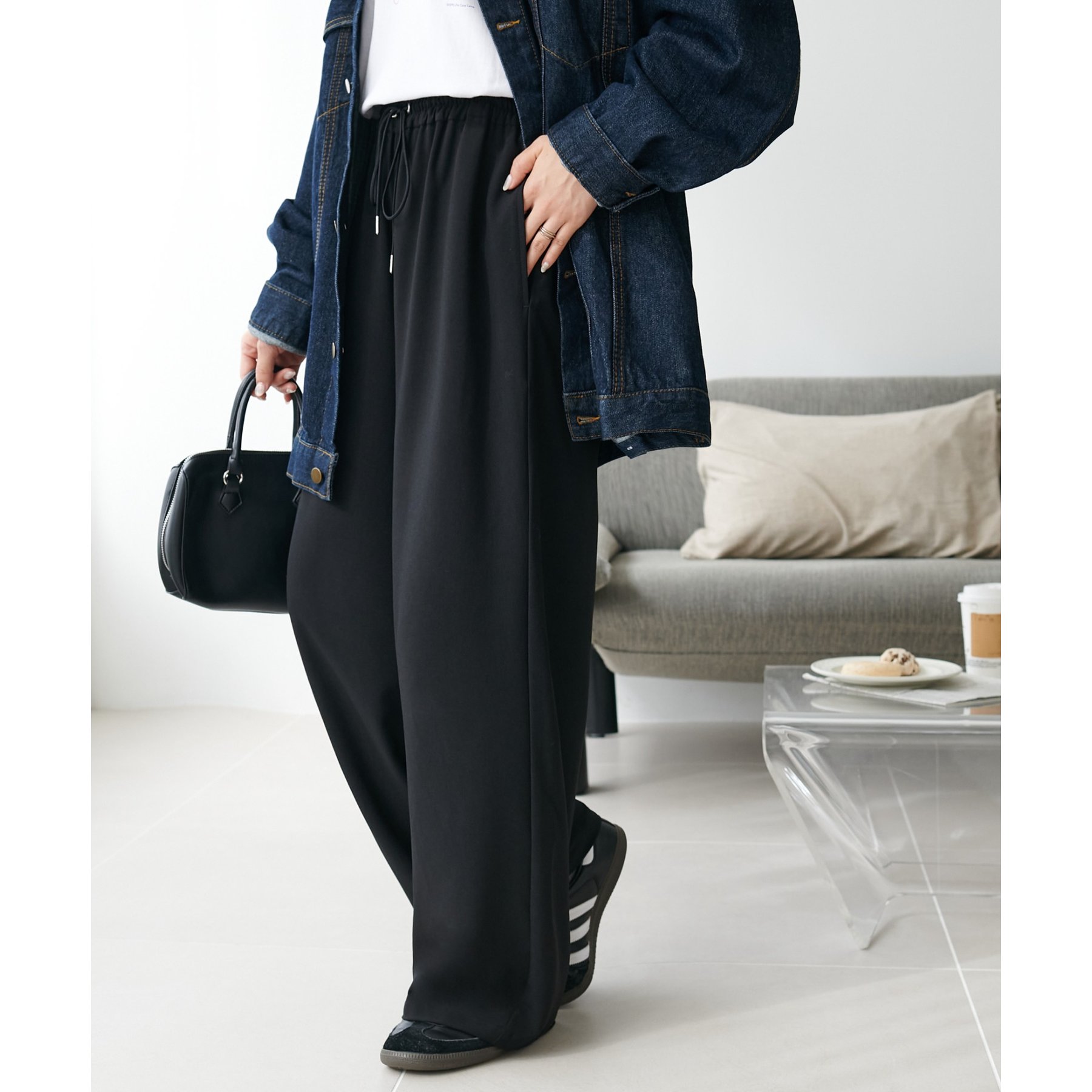 21色展開/7サイズ展開》-3kg見え！とろみイージーパンツ【ユニセックス