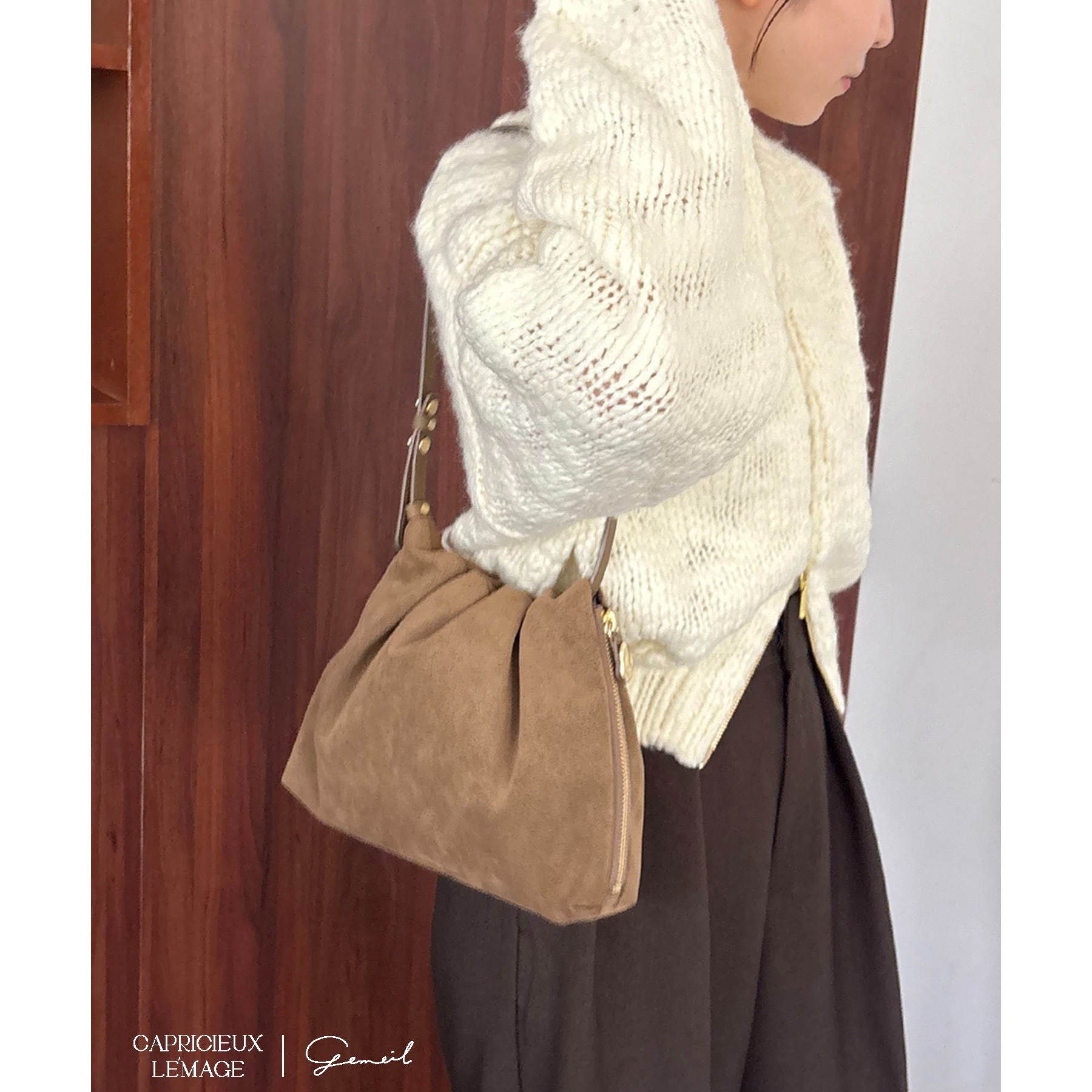 LE'MAGE×gemeilコラボ】スエードワンハンドルバッグ | ファッション