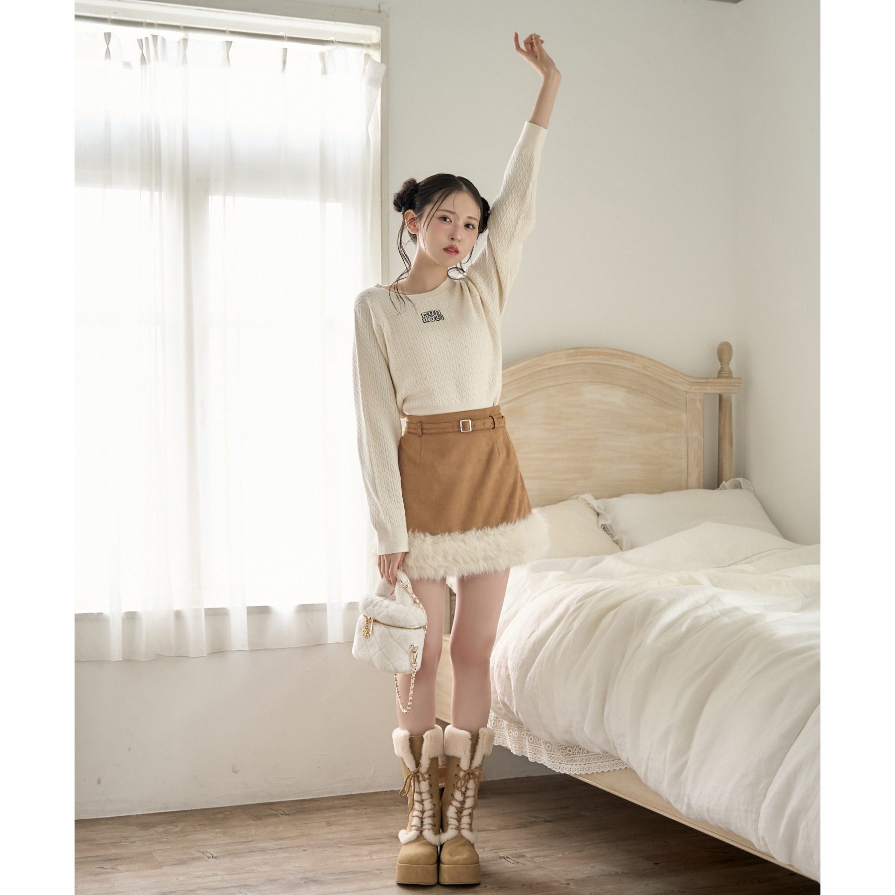 フェイクムートンミニスカート | ファッション通販サイト NUGU