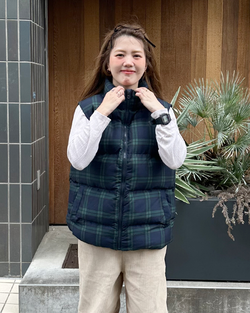 チェックパターンダウンベスト | ファッション通販サイト NUGU