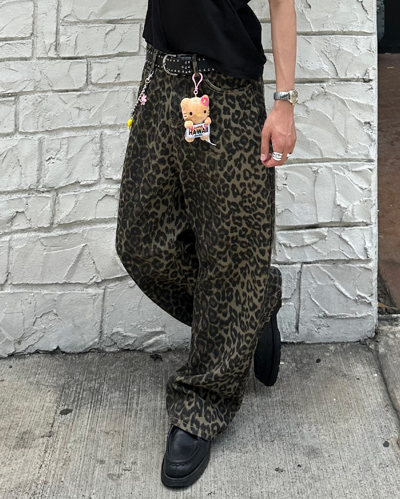 ユニセックス）レオパードワイドパンツ | ファッション通販サイト NUGU