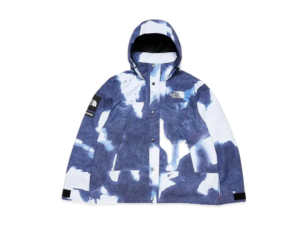 Supreme x The North Face Bleached Denim Print Mountain Jacket