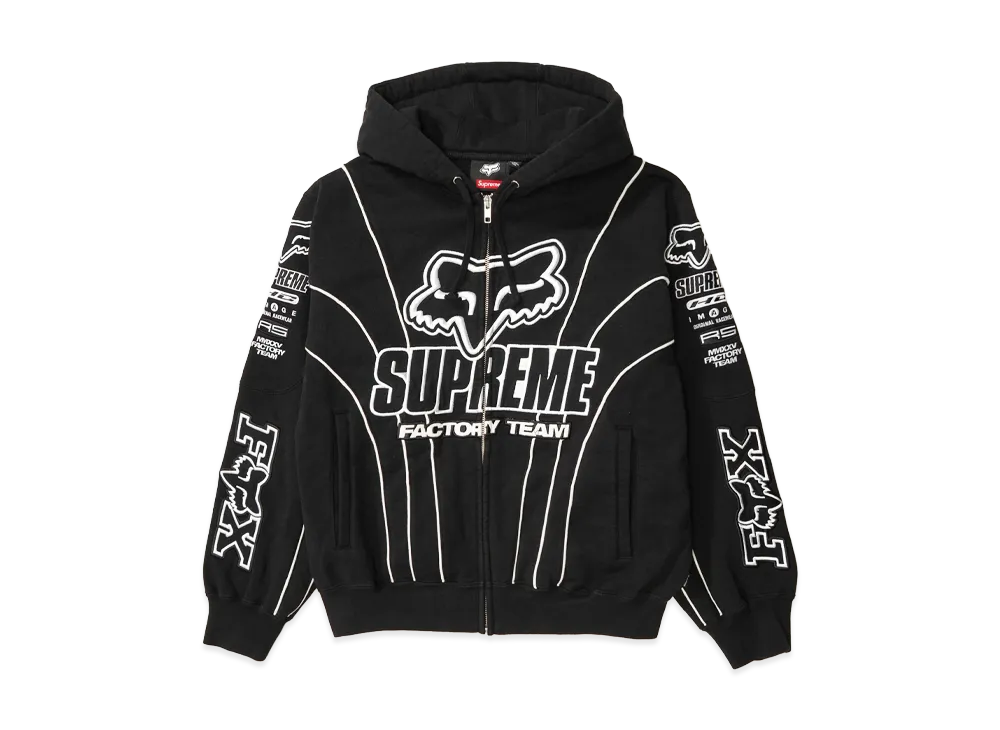 Supreme x Fox Racing Zip Up Hooded Sweatshirt 