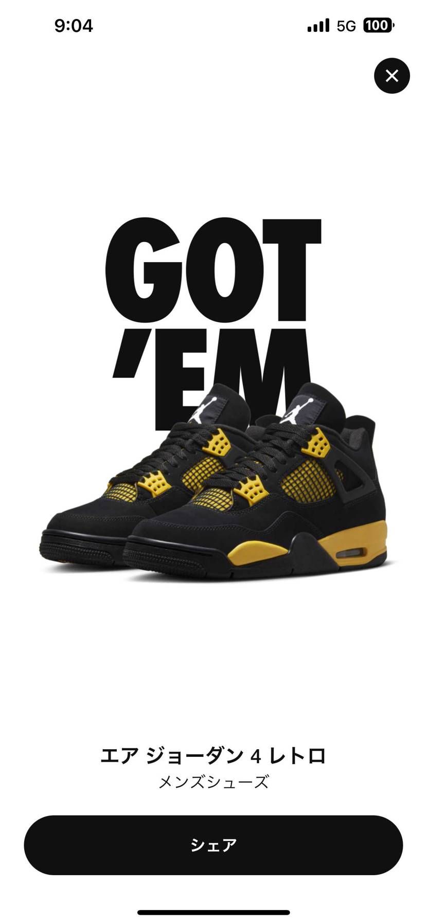 ナイキ エアジョーダン4 レトロ 