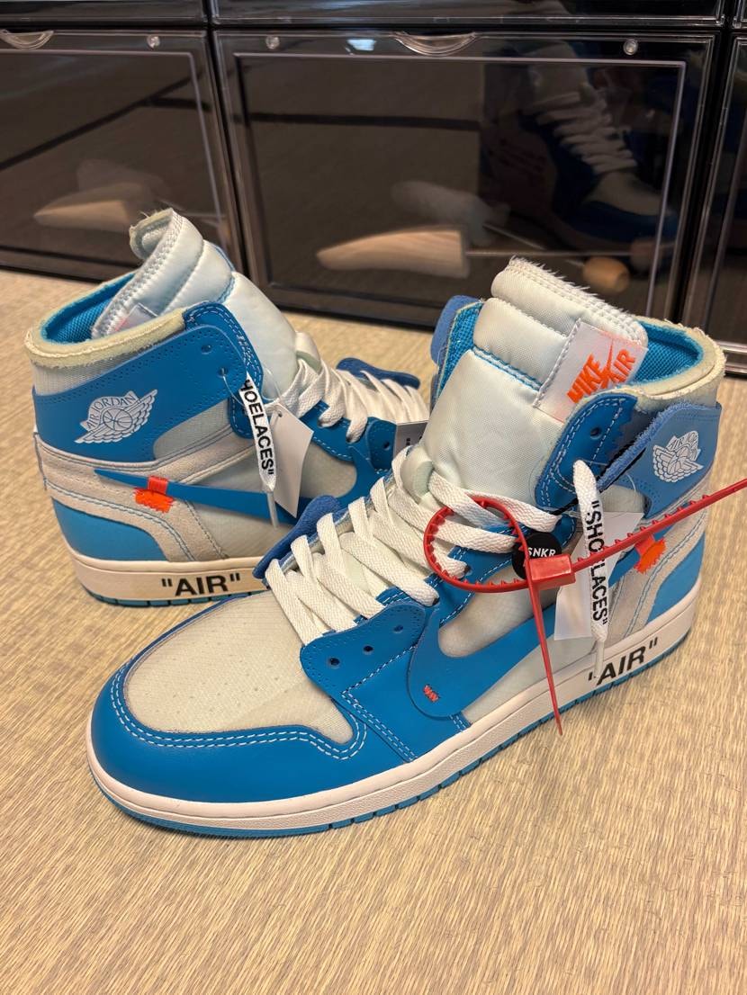 オフホワイト×ナイキ エアジョーダン1 ハイ UNC 
