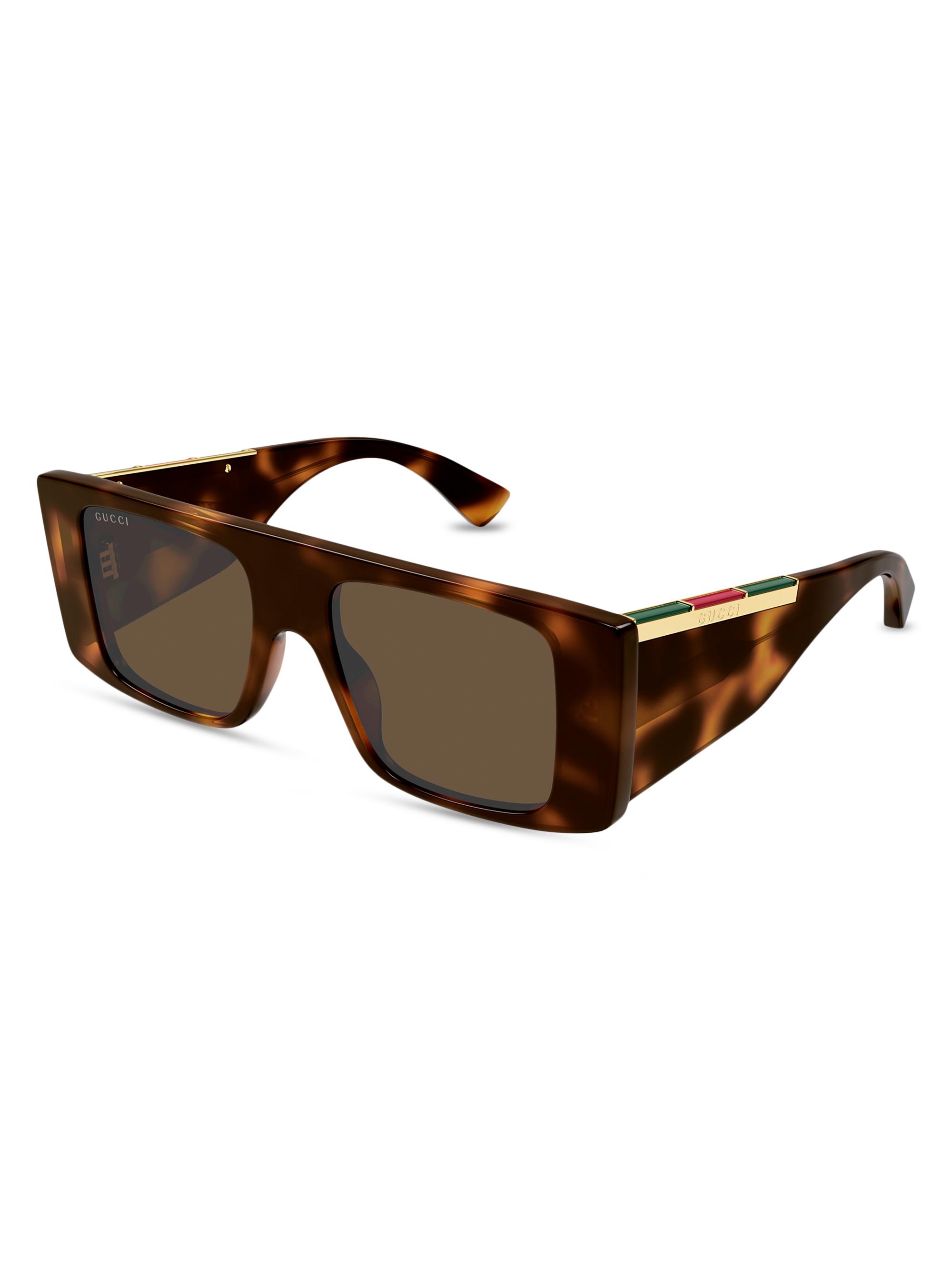 Gucci Oblique 52MM Square Sunglasses | Saks Fifth Avenue
