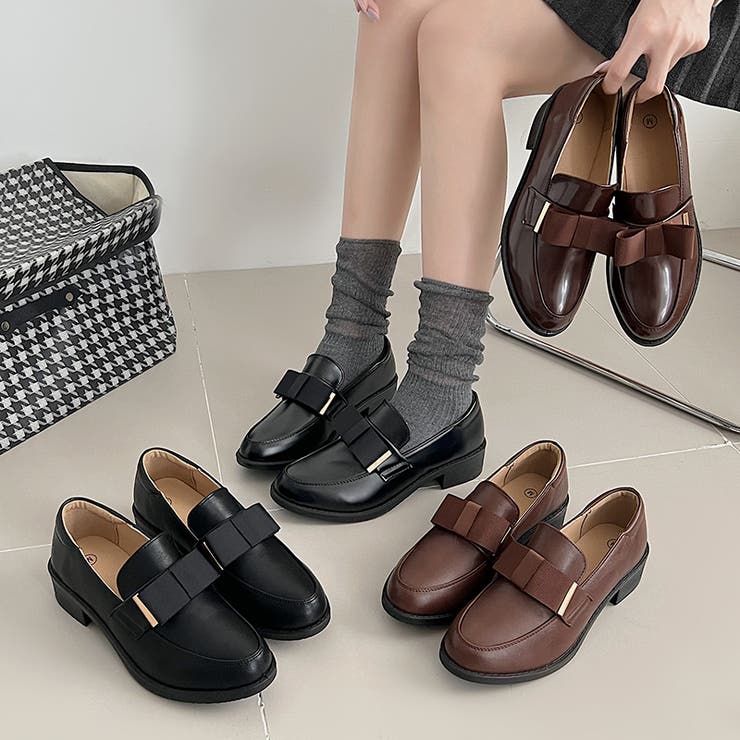 超軽量 厚底 マニッシュ スタンダード リボン ローファー 2666[品番