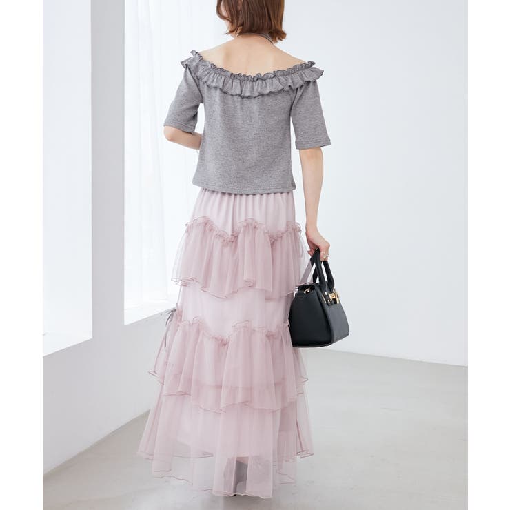 チュールギャザーティアードスカート[品番：CTYW0004500]｜MAJESTIC