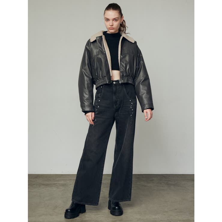 フェイクレザーボアブルゾン[品番：MKSW0060525]｜EMODA（エモダ）の