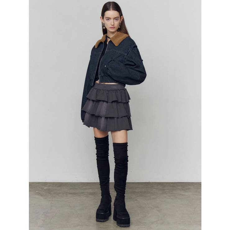 スクエアフィットロングブーツ[品番：MKSW0065822]｜EMODA（エモダ）の