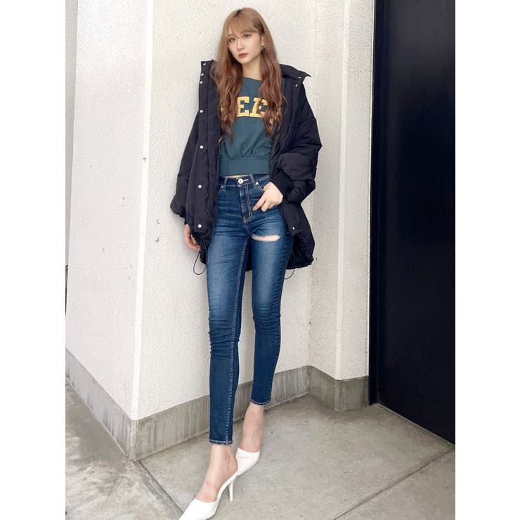 H/WインナーRIPPED スキニーデニムパンツ[品番：MKSW0047755]｜GYDA