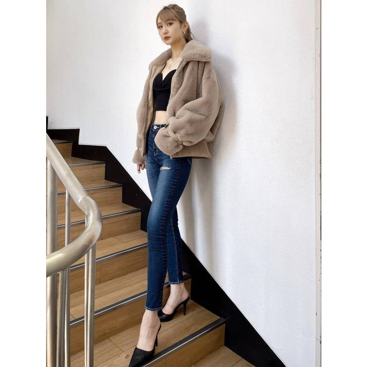 H/WインナーRIPPED スキニーデニムパンツ[品番：MKSW0047755]｜GYDA