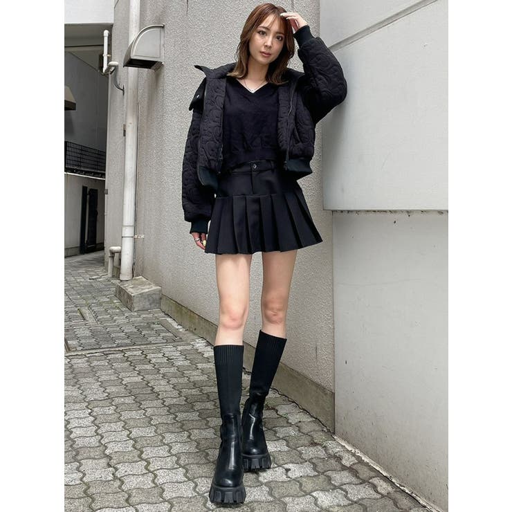 ウエスト2WAYプリーツ スカートライクショートパンツ[品番