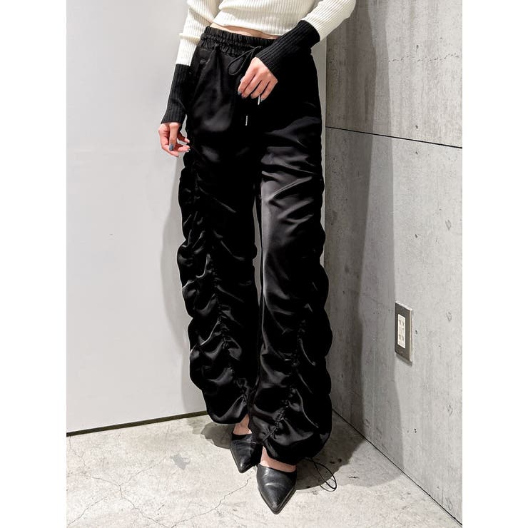 サテンギャザーワイドパンツ[品番：MKSW0059709]｜GYDA（ジェイダ）の